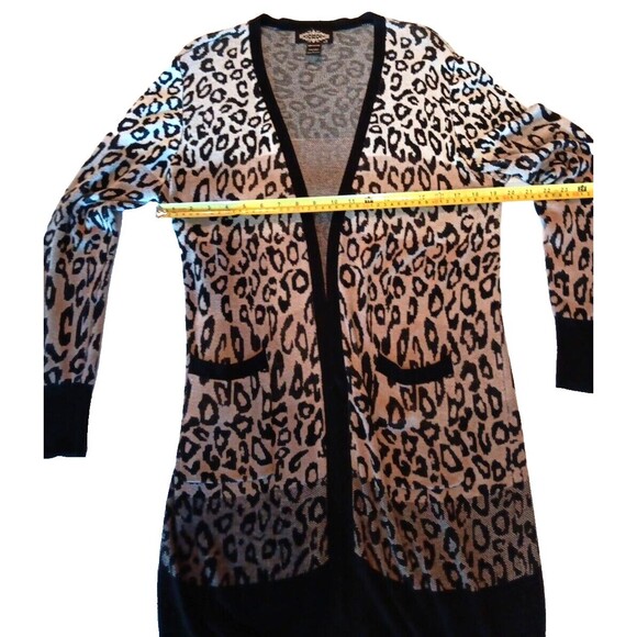 Oliver Leopard Print Cardigan Size Large Viscose Ombre Beige Brown Black - Picture 15 of 16